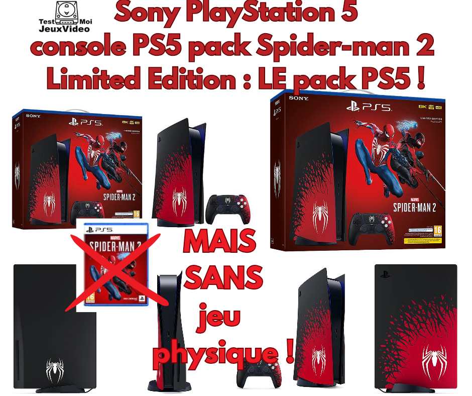 Pack PS5 & Spider-man 2 - Console de jeux Playstation 5 (Digitale